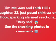 Tim McGraw and Faith Hill’s daughter, 22, shocks with shirtless photo