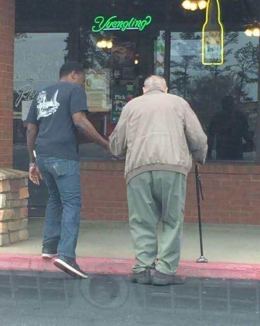 I stopped to help an old man into a restaurant, and he changed how I see my dad.