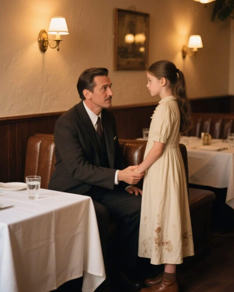 A homeless girl approached a rich man in a restaurant and said