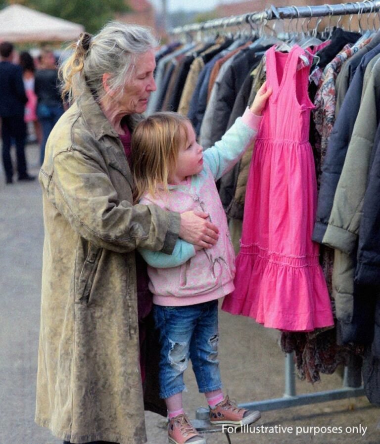I Bought a $10 Dress for a Stranger’s Little Girl at a Flea Market – Next Morning, She Showed Up at My Door with Something I Never Expected